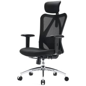 Office Desk Chair, Ergonomic Computer Office Chair with Adjustable Headrest and Lumbar Support