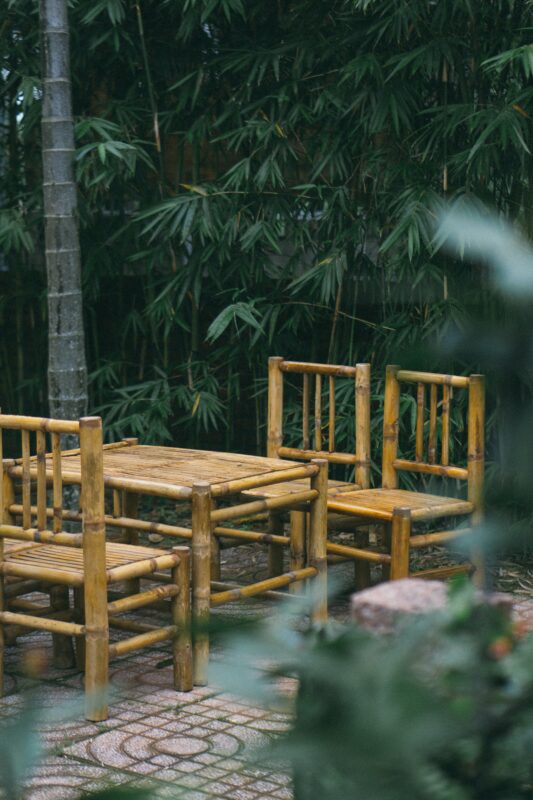 gold bamboo chairs